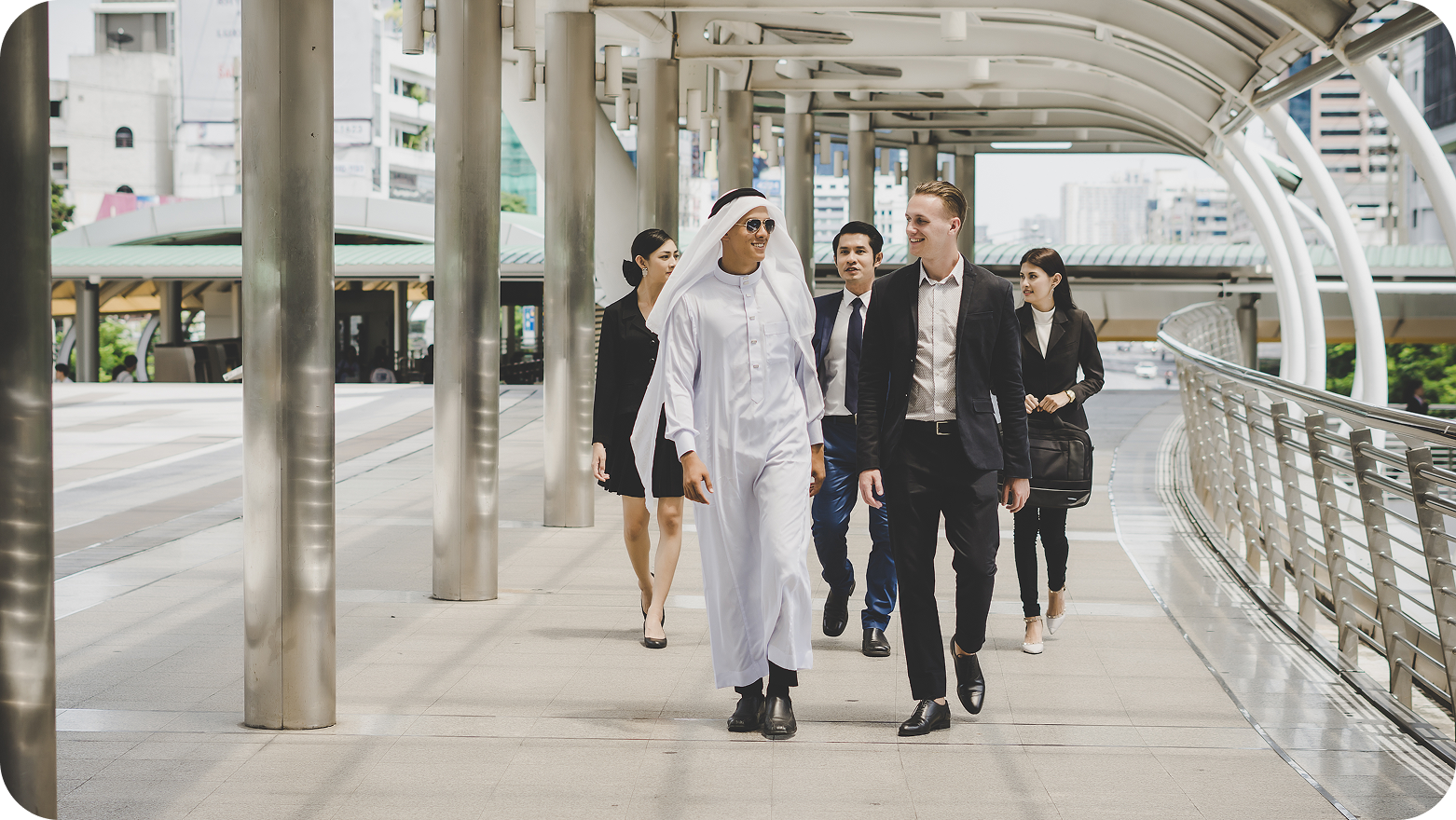 Business consultants walking in Dubai placeholder